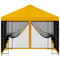 Produktbild för Trädgårdsgazebo med sidoväggar 3 x 3 m Gul Polyester och Stål