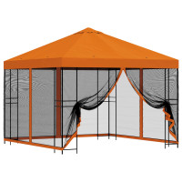 Produktbild för Trädgårdsgazebo med sidoväggar 3 x 3 m Orange