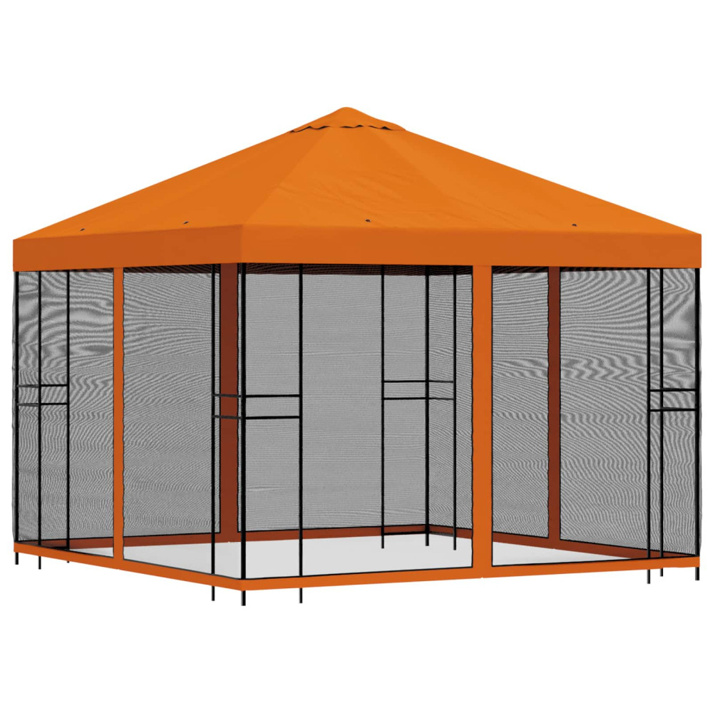Produktbild för Trädgårdsgazebo med sidoväggar 3 x 3 m Orange