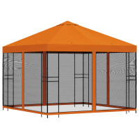 Produktbild för Trädgårdsgazebo med sidoväggar 3 x 3 m Orange