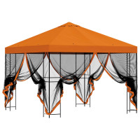 Produktbild för Trädgårdsgazebo med sidoväggar 3 x 3 m Orange
