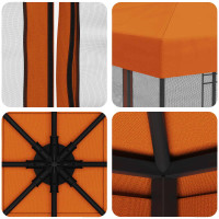 Produktbild för Trädgårdsgazebo med sidoväggar 3 x 3 m Orange
