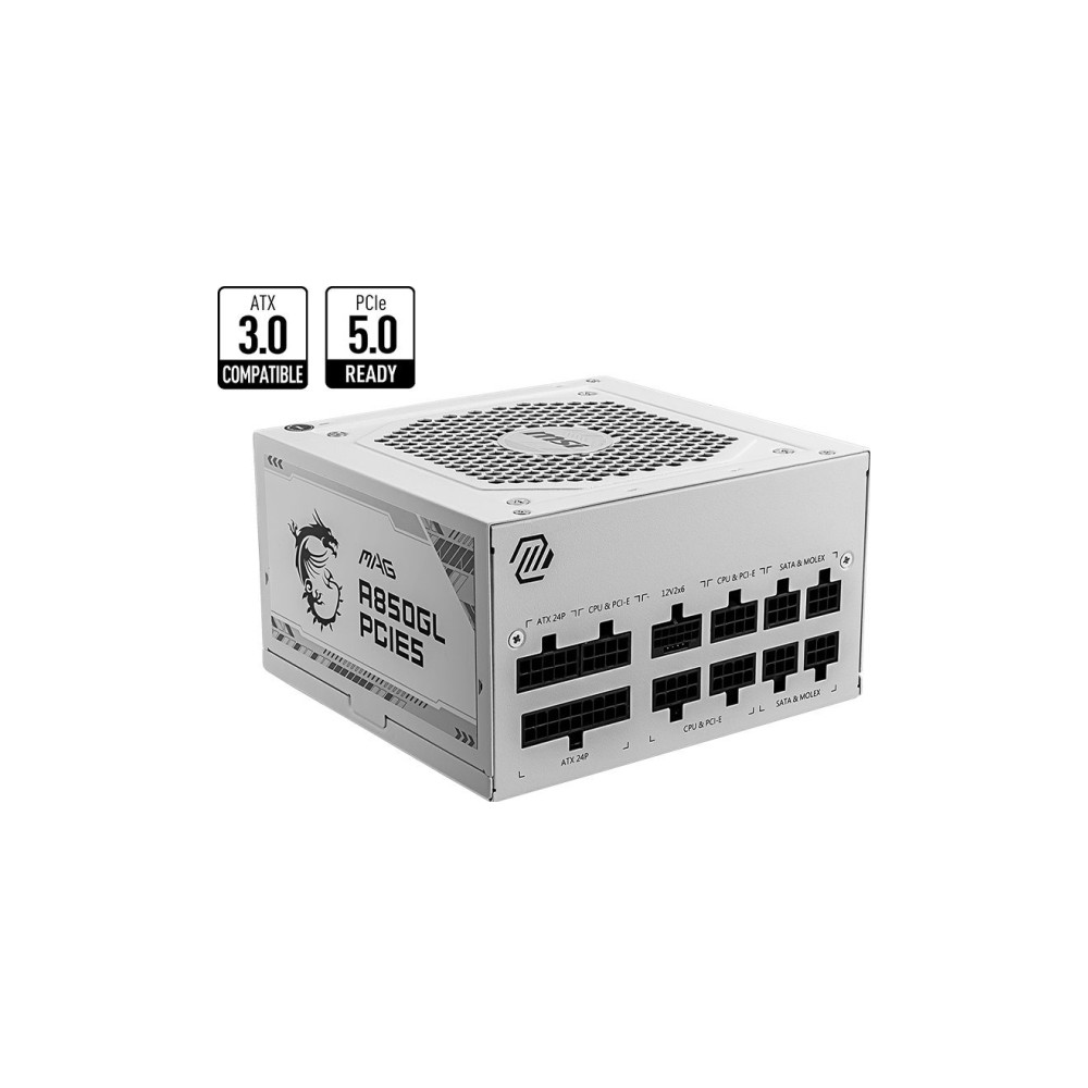 Produktbild för MSI MAG A850GL PCIE5 WHITE - nätaggregat - 850 Watt