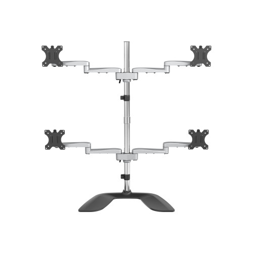 StarTech.com StarTech.com Skrivbordsmonterat stativ för fyra skärmar - Ergonomisk VESA arm för 4 skärmar (2x2) upp till 32 tum - Fristående ledat universellt stolpfäste - Höjdjusterbar/luta/vrid/rotera - Silver ställ - justerbar arm - för 4 monitorer