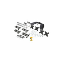 Produktbild för StarTech.com Skrivbordsmonterat stativ för fyra skärmar - Ergonomisk VESA arm för 4 skärmar (2x2) upp till 32 tum - Fristående ledat universellt stolpfäste - Höjdjusterbar/luta/vrid/rotera - Silver ställ - justerbar arm - för 4 monitorer