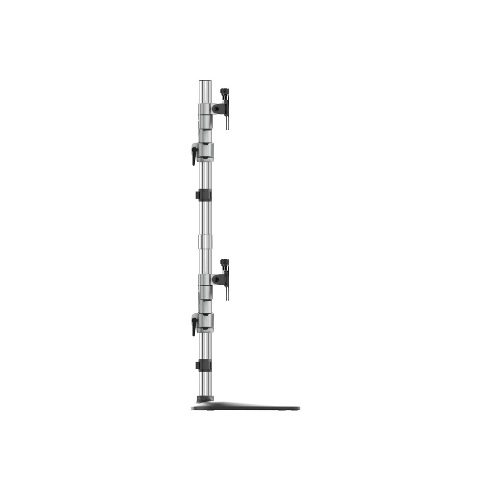 Produktbild för StarTech.com Skrivbordsmonterat stativ för fyra skärmar - Ergonomisk VESA arm för 4 skärmar (2x2) upp till 32 tum - Fristående ledat universellt stolpfäste - Höjdjusterbar/luta/vrid/rotera - Silver ställ - justerbar arm - för 4 monitorer