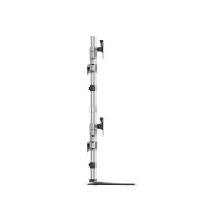 Produktbild för StarTech.com Skrivbordsmonterat stativ för fyra skärmar - Ergonomisk VESA arm för 4 skärmar (2x2) upp till 32 tum - Fristående ledat universellt stolpfäste - Höjdjusterbar/luta/vrid/rotera - Silver ställ - justerbar arm - för 4 monitorer