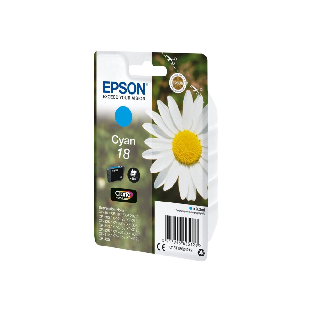 Produktbild för Epson 18 - cyan - original - bläckpatron