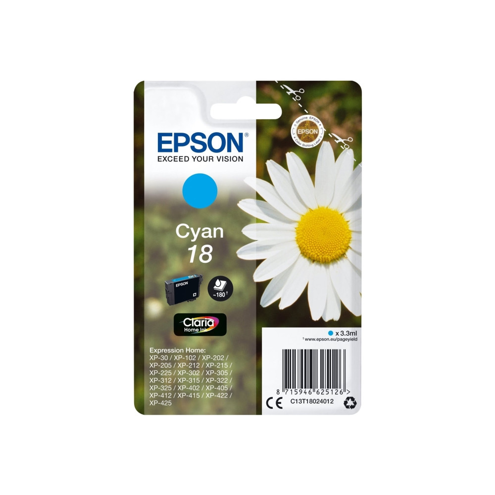 Produktbild för Epson 18 - cyan - original - bläckpatron
