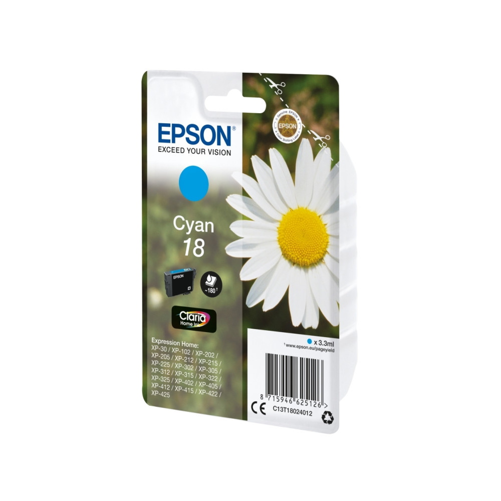 Produktbild för Epson 18 - cyan - original - bläckpatron