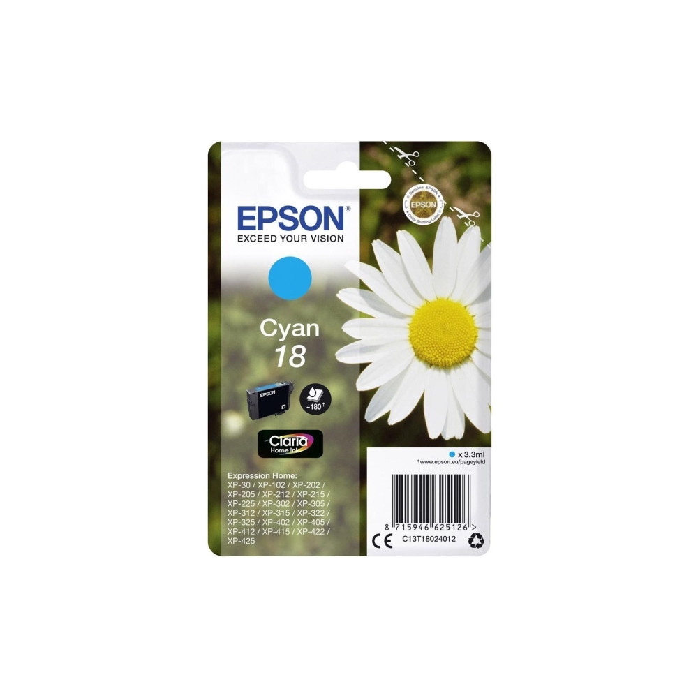 Produktbild för Epson 18 - cyan - original - bläckpatron