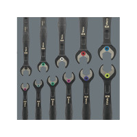 Produktbild för Wera Joker Black Edition 11-delars spärrnyckelsats med öppen...