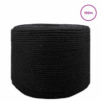 Produktbild för Rep Svart 0,4 x 0,4 x 10000 cm Bomull