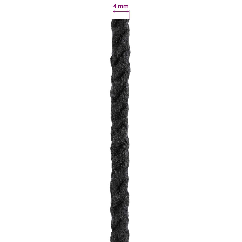 Produktbild för Rep Svart 0,4 x 0,4 x 10000 cm Bomull
