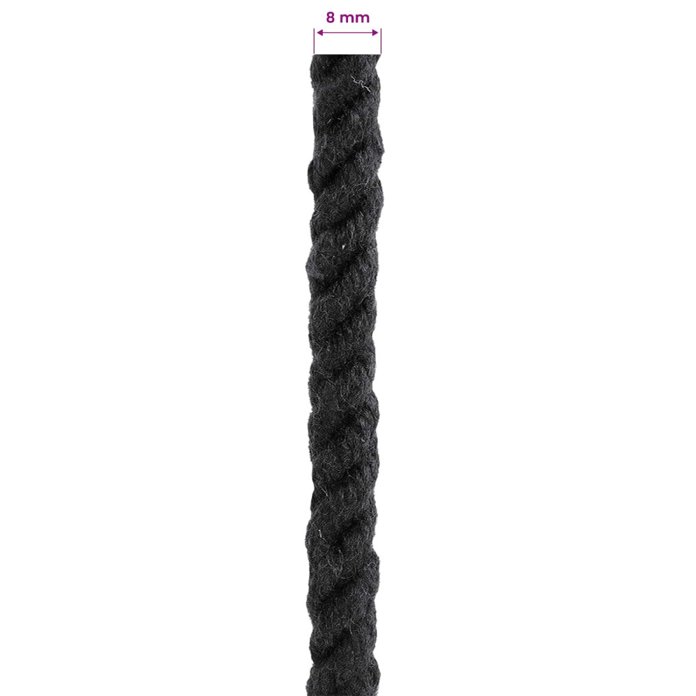 Produktbild för Rep Svart 0,8 x 0,8 x 25000 cm Bomull