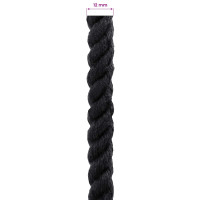 Produktbild för Rep Svart 1,2 x 1,2 x 2500 cm Bomull