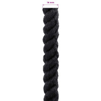 Produktbild för Rep Svart 1,4 x 1,4 x 2500 cm Bomull