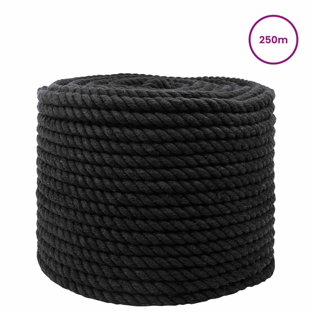 Produktbild för Rep Svart 1,4 x 1,4 x 25000 cm Bomull