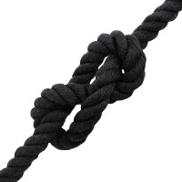 Produktbild för Rep Svart 1,6 x 1,6 x 2500 cm Bomull
