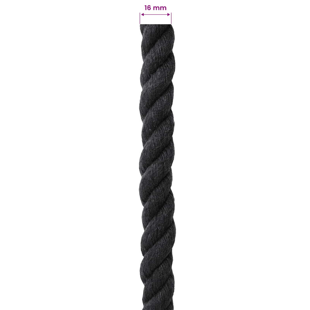 Produktbild för Rep Svart 1,6 x 1,6 x 5000 cm Bomull