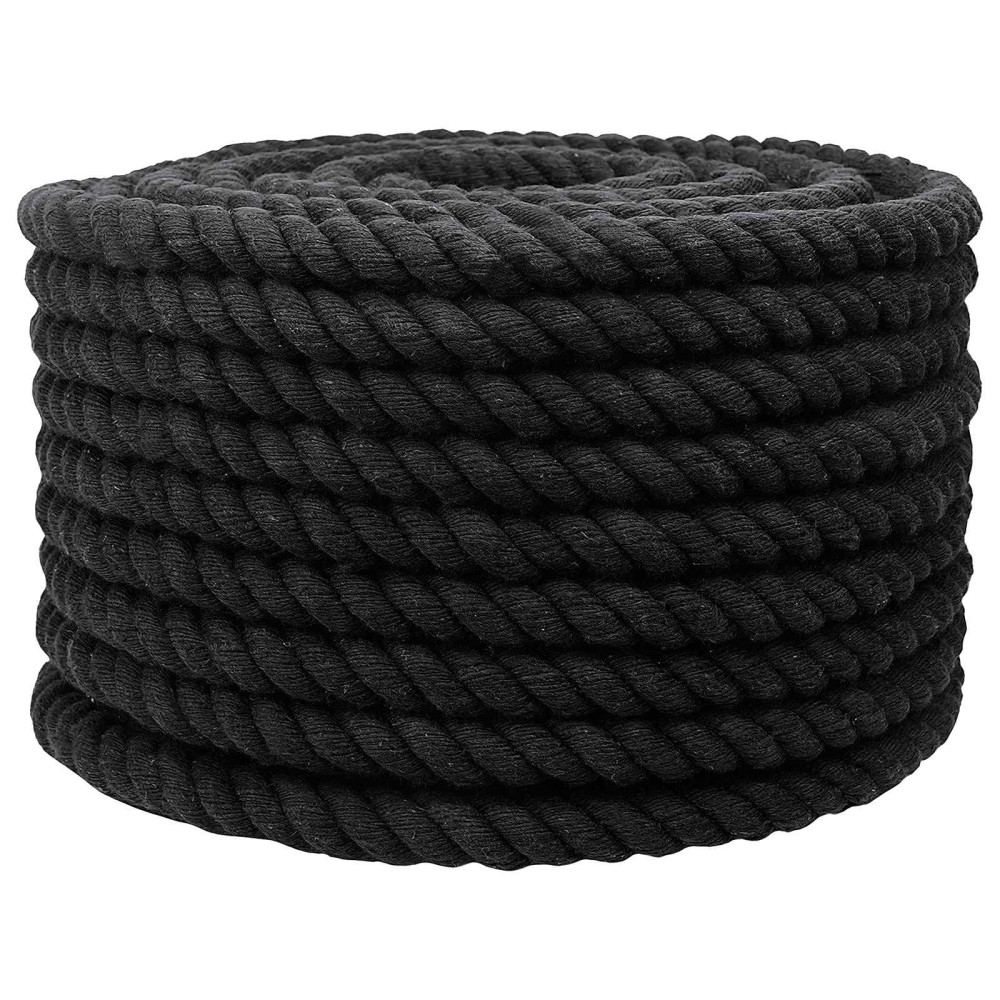 Produktbild för Rep Svart 1,6 x 1,6 x 10000 cm Bomull