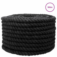 Produktbild för Rep Svart 1,6 x 1,6 x 10000 cm Bomull