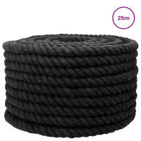 Produktbild för Rep Svart 2 x 2 x 2500 cm Bomull