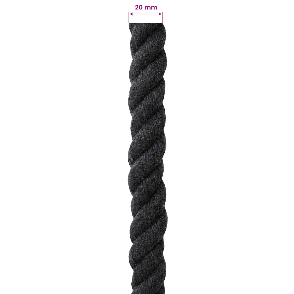 Produktbild för Rep Svart 2 x 2 x 5000 cm Bomull