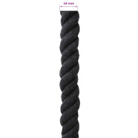 Produktbild för Rep Svart 2,4 x 2,4 x 2500 cm Bomull