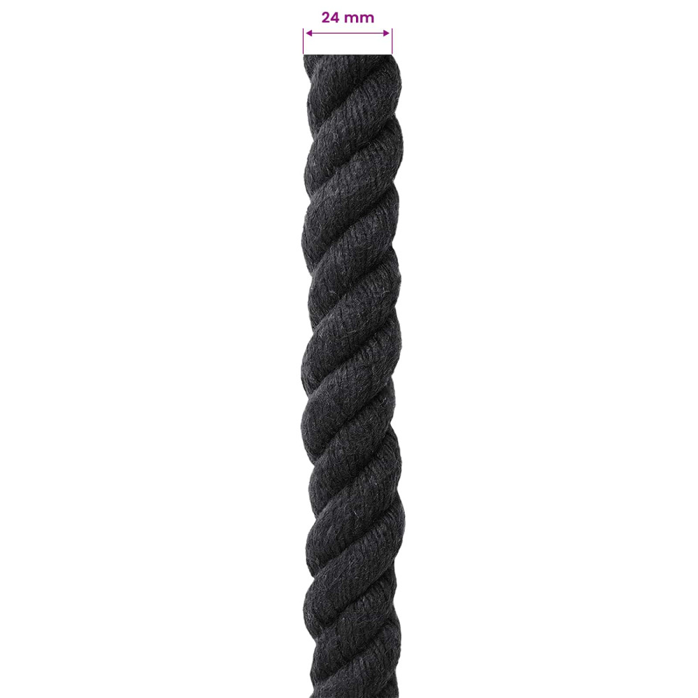 Produktbild för Rep Svart 2,4 x 2,4 x 5000 cm Bomull