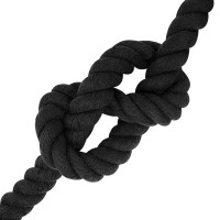Produktbild för Rep Svart 3,6 x 3,6 x 1000 cm Bomull