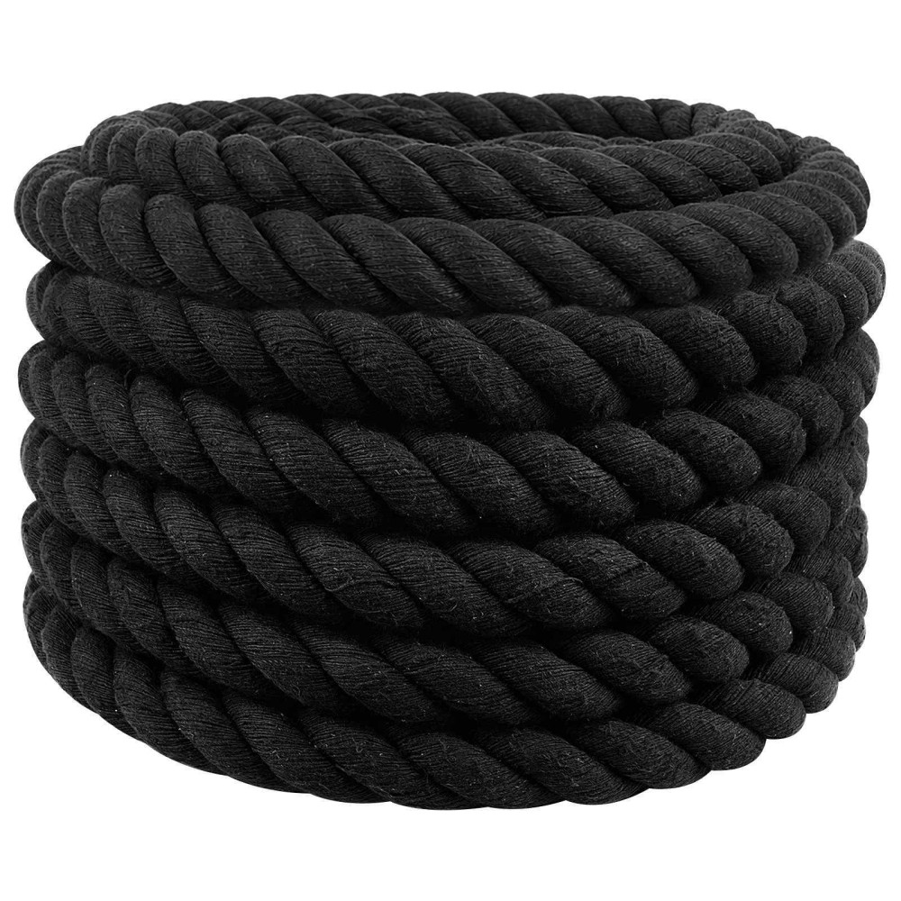 Produktbild för Rep Svart 6 x 6 x 500 cm Bomull