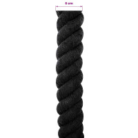 Produktbild för Rep Svart 6 x 6 x 1000 cm Bomull