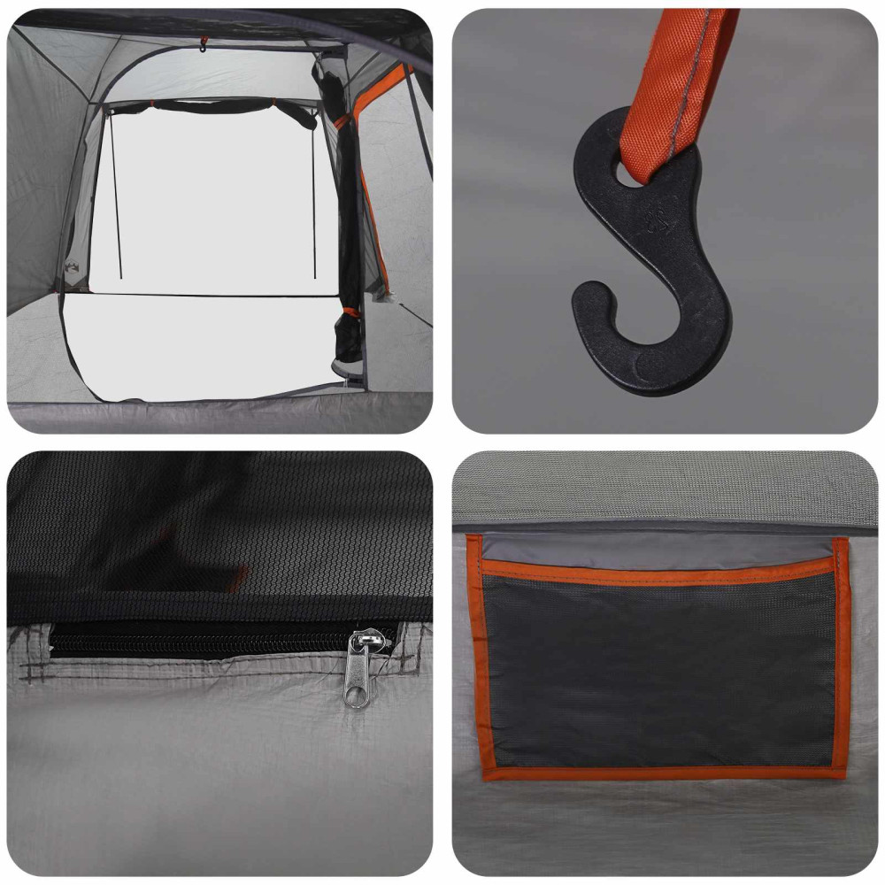 Produktbild för Tunneltält Grå och orange 361 x 235 x 147 cm