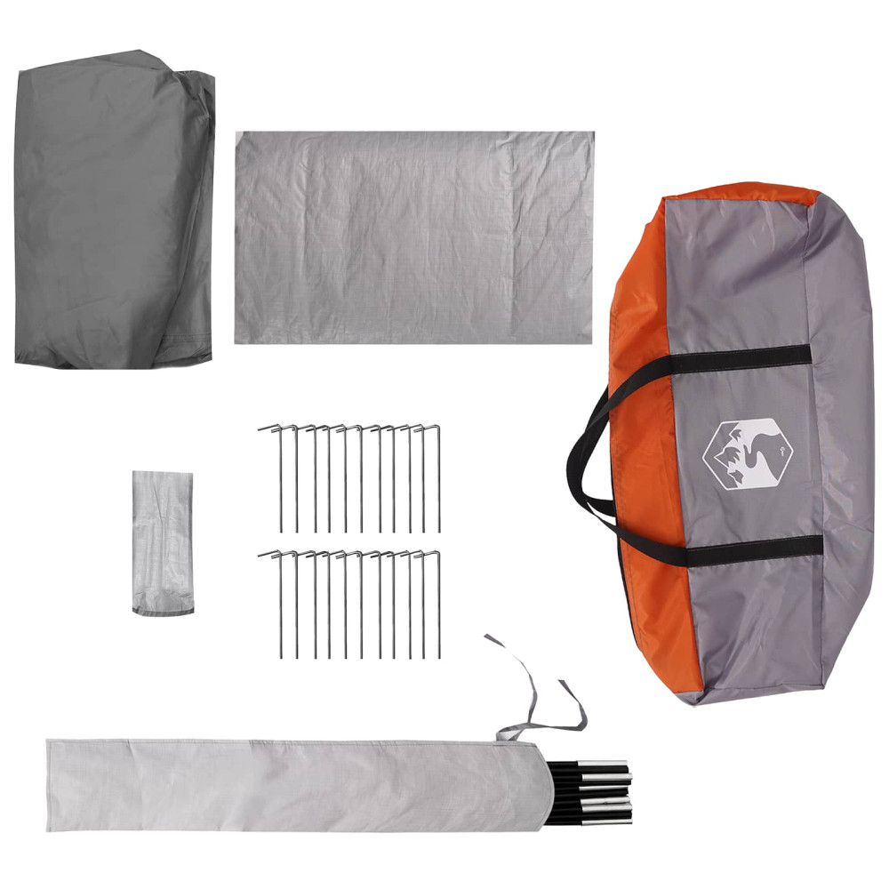 Produktbild för Tunneltält Grå och orange 520 x 260 x 175 cm