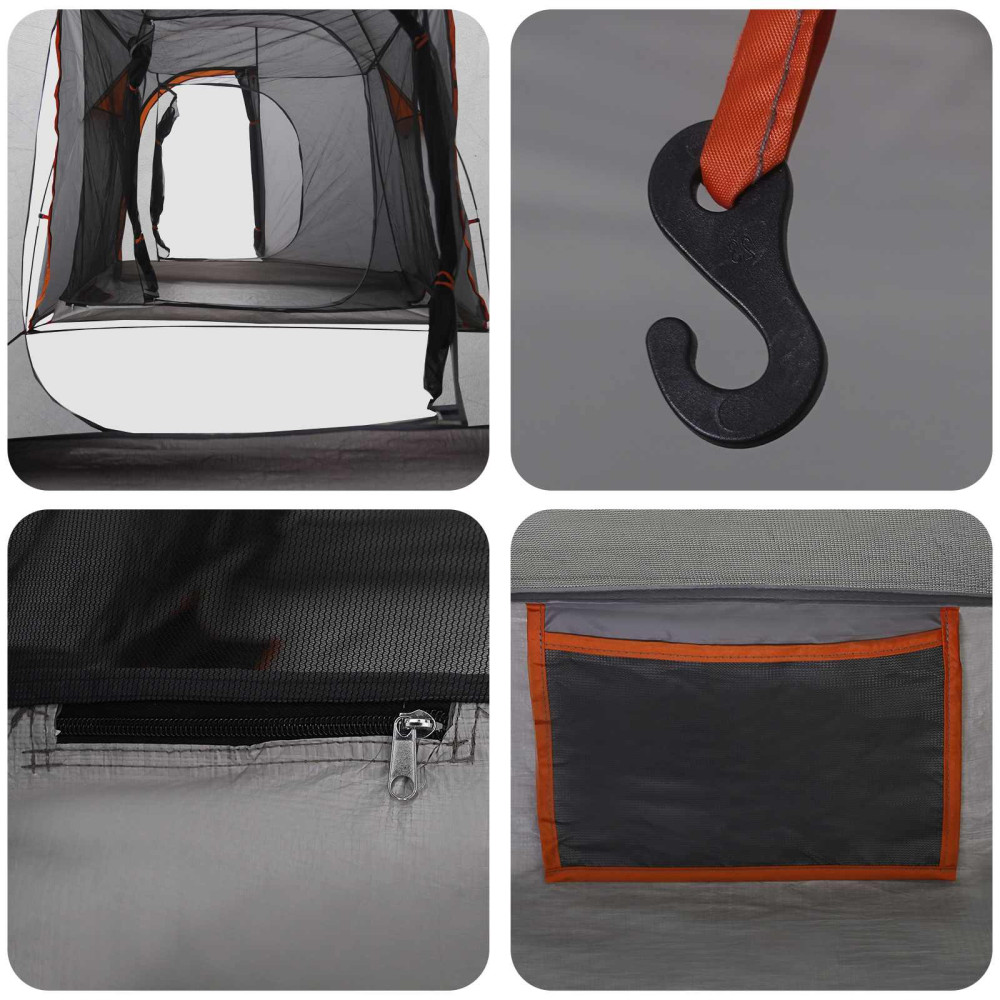 Produktbild för Tunneltält Grå och orange 520 x 260 x 175 cm