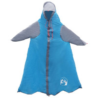 Produktbild för 2-i-1 Regnponcho med huva Blå 262 x 126 x 130 cm