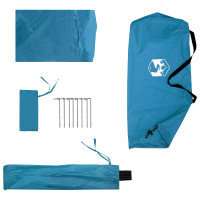 Produktbild för 2-i-1 Regnponcho med huva Blå 262 x 126 x 130 cm