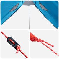 Produktbild för 2-i-1 Regnponcho med huva Blå 262 x 126 x 130 cm