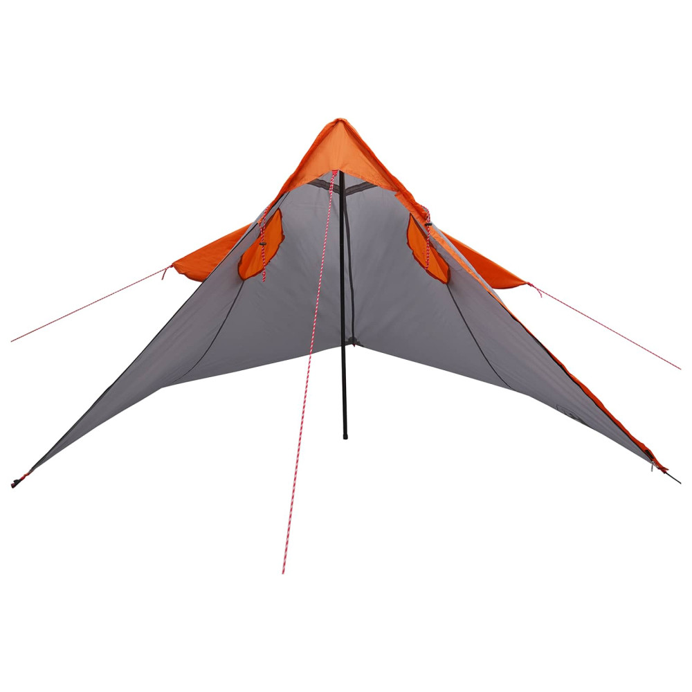 Produktbild för 2-i-1 Regnponcho med huva Grå och orange 262 x 126 x 130 cm