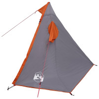 Produktbild för 2-i-1 Regnponcho med huva Grå och orange 262 x 126 x 130 cm