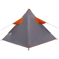 Produktbild för 2-i-1 Regnponcho med huva Grå och orange 262 x 126 x 130 cm
