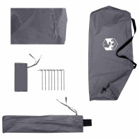 Produktbild för 2-i-1 Regnponcho med huva Grå och orange 262 x 126 x 130 cm