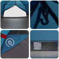 Produktbild för Ryggsäcks Tält Blå 4 personer 185T Polyester med PU-beläggning