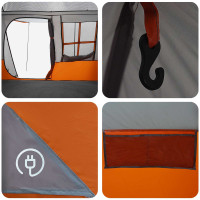 Produktbild för Tunneltält Grå och orange 275 x 240 x 200 cm