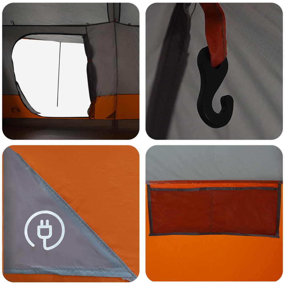 Produktbild för Tunneltält Grå och orange 400 x 278 x 182 cm
