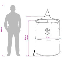 Produktbild för Pop-up toalettält med hängande rep Grå och orange 97 x 126 cm