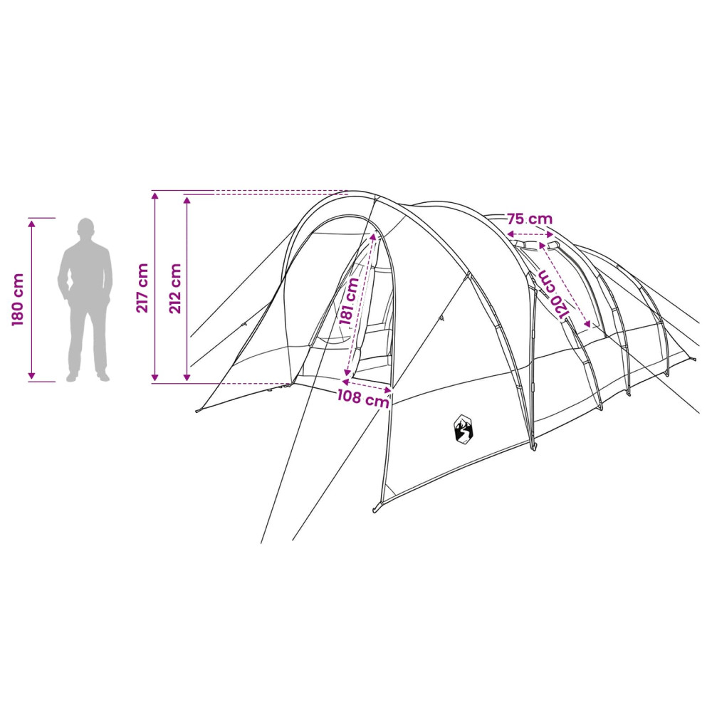 Produktbild för Tunneltält Grön 560 x 395 x 212 cm