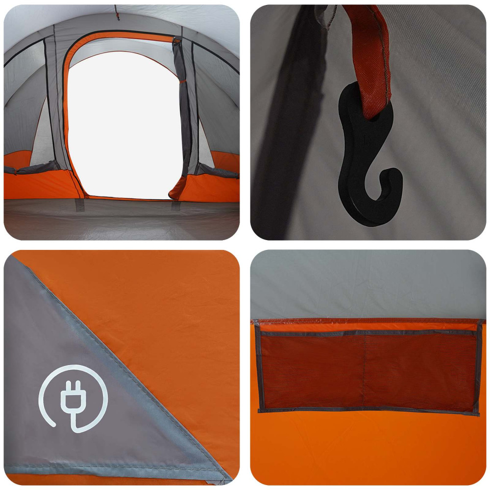 Produktbild för Tunneltält Grå och orange 560 x 395 x 212 cm