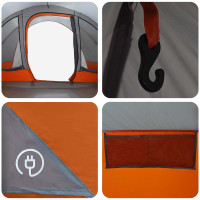 Produktbild för Tunneltält Grå och orange 560 x 395 x 212 cm